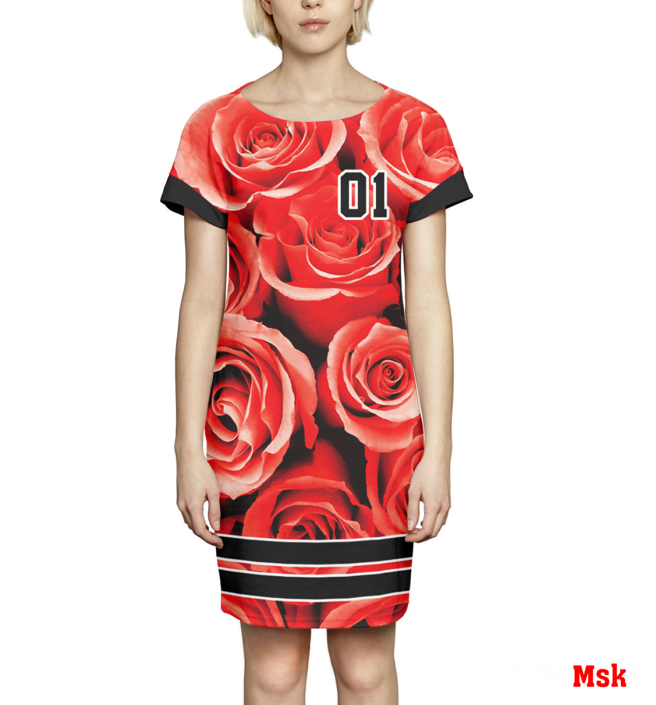 Женское Платье летнее Розы, артикул: CVE-655399-pkr-1