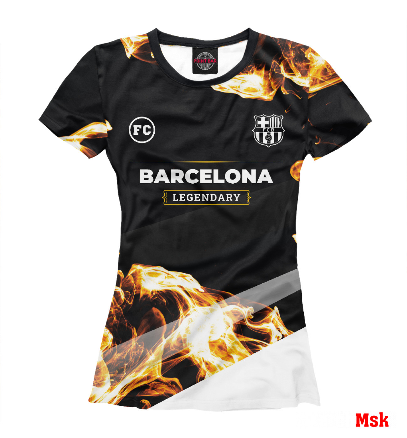 Женская Футболка Barcelona Sport Fire, артикул: BAR-986420-fut-1