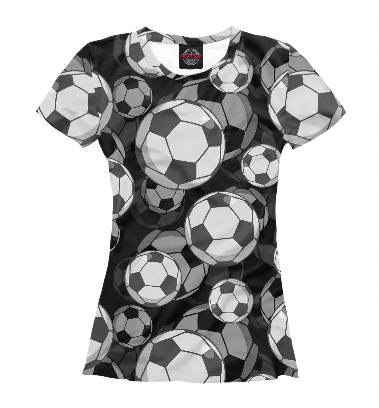 Женская Футболка Футбольные мячи, артикул: FTO-635392-fut-1