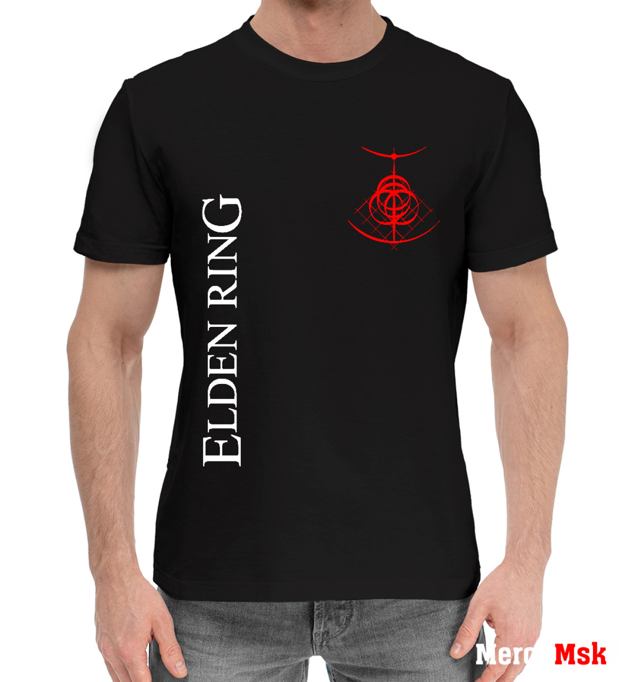 Мужская Хлопковая футболка Elden Ring, артикул: RPG-492134-hfu-2