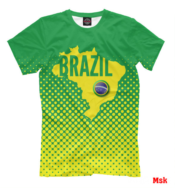 Мужская Футболка Бразилия, артикул: FTO-235657-fut-2