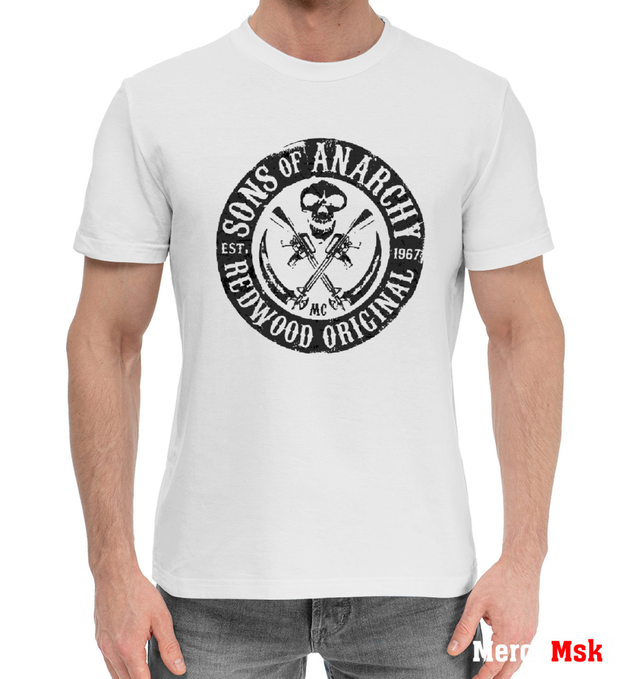 Мужская Хлопковая футболка Sons of Anarchy, артикул: SOA-832069-hfu-2