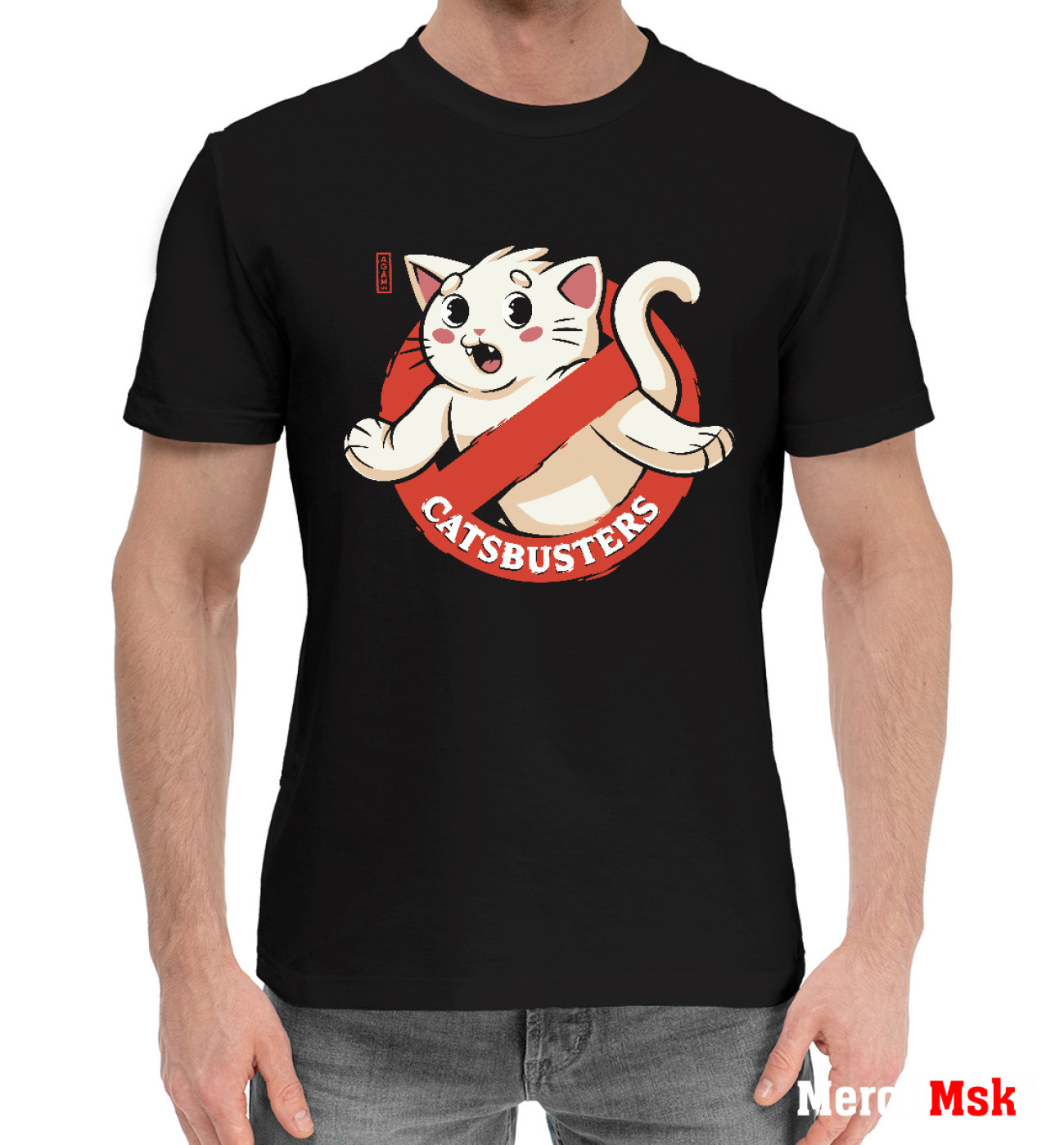 Мужская Хлопковая футболка Catsbusters, артикул: CAT-483845-hfu-2