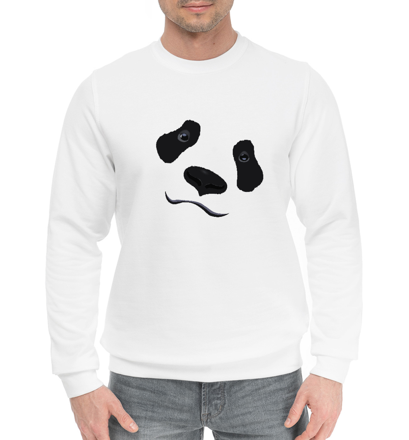 Мужской Хлопковый свитшот Взгляд панды, артикул: PAN-159399-hsw-2