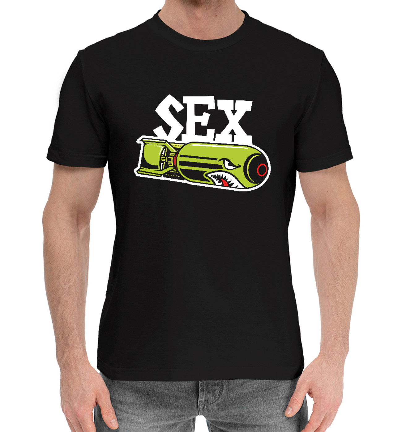 Мужская Хлопковая футболка Секс БОМБА, артикул: ARC-526999-hfu-2