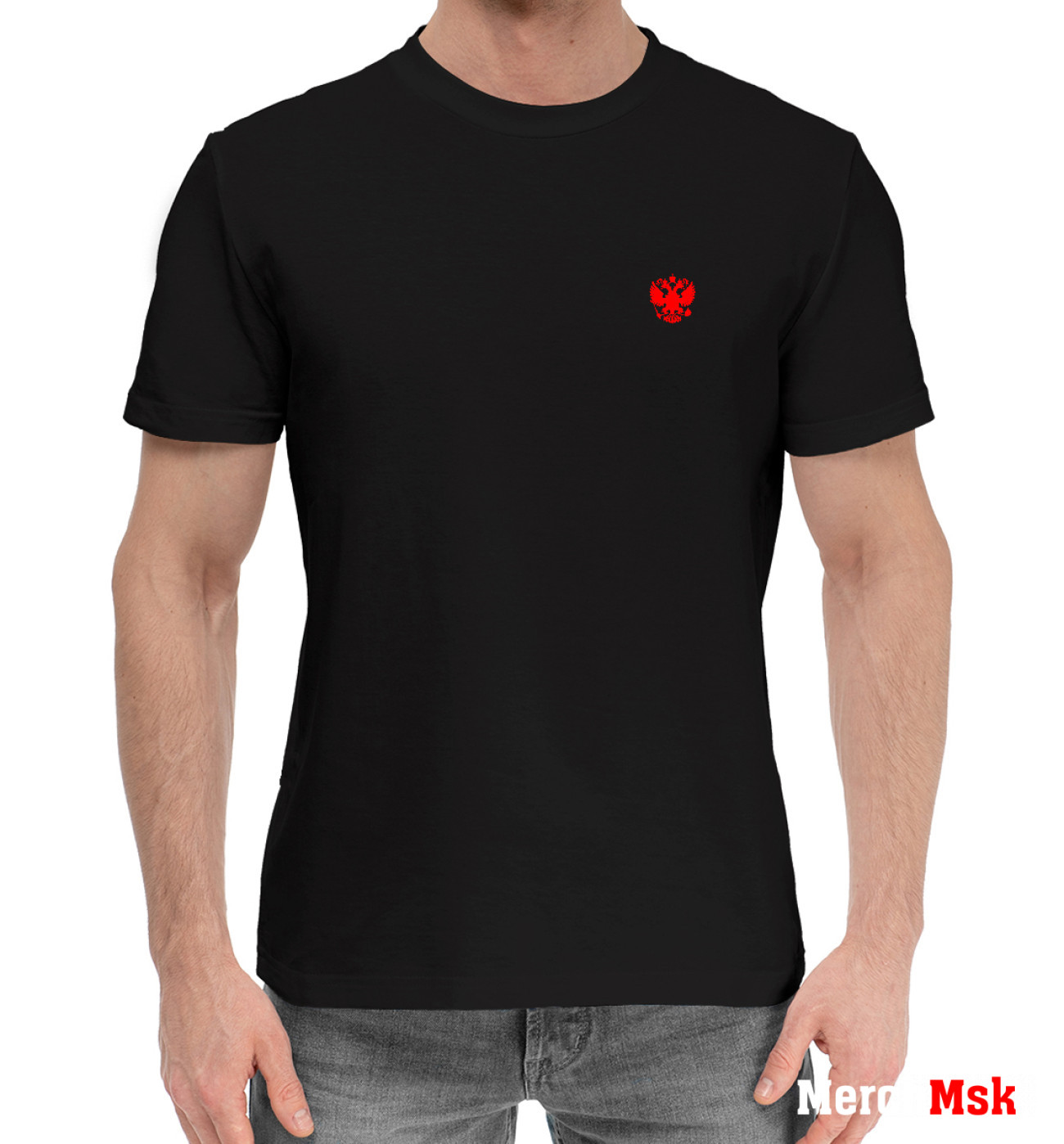 Мужская Хлопковая футболка Россия, артикул: SRF-163351-hfu-2